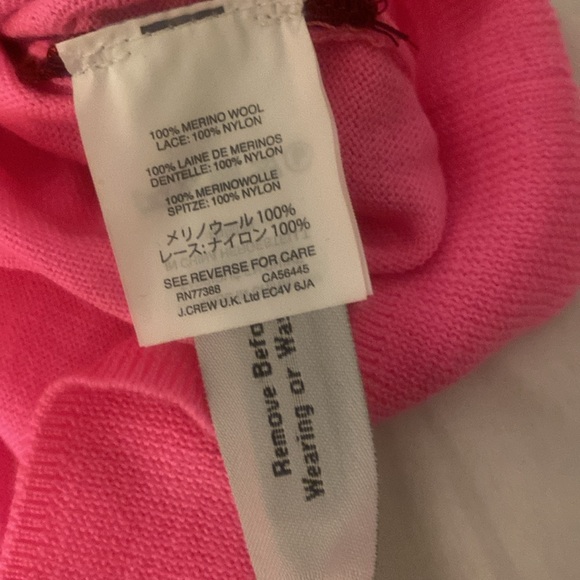 NWT J.crew Pink wool sleeveless sweater w/ lace. - Picture 3 of 3